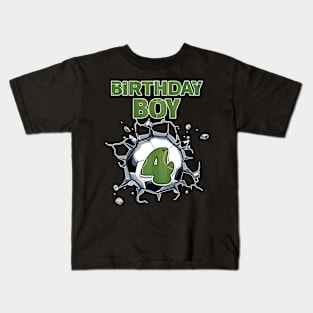 4th Birthday Boys Soccer player Gift For Boys Kids toddlers Kids T-Shirt